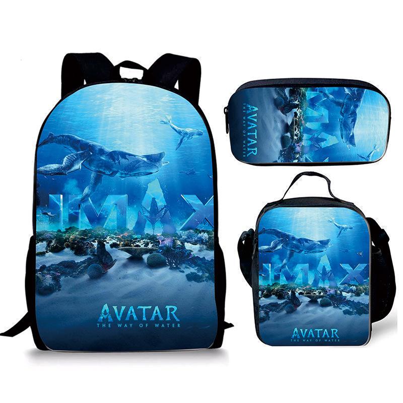 Avatar Avatar Basis- en Middelbare School Schooltas Animatie Rugzak Aktetas Etui Drie Delen Set Nieuw Backpack