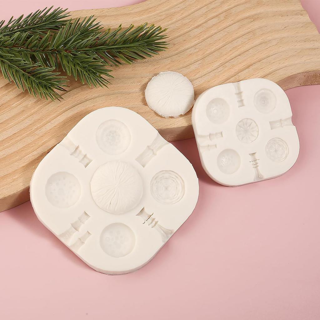 6 Pcs Mushroom Silicone Molds, Fungus Chocolate Cake Fondant Molds, for Alice In Wonderland Theme Cupcake Toppers Dessert Table Biscuit Candy Chewing
