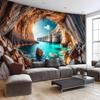 Sea Cave Tapestry Blue Ocean Sea Scenic Wall Hanging Nature Stone Landscape Beach Island Large Wall Blanket for Bedroom Living