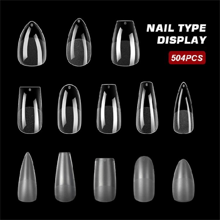 Nail 504pcs Tipssoft Matte False Gel Nail Tips Full Cover Acrylic False Nail Tips Press On Nail For Home Nail Salon