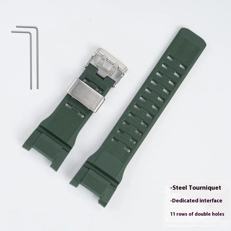 Pryskyřičný řemínek k hodinkám Casio GSHOCK, třetí generace Big Mud King GWG-B1000, speciální výřez, ocelový kroužek, náramek