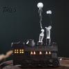 Umidificatore Silenzioso per la Notte 300ml Diffusore di Aroma Treno Vintage, Locomotiva a Vapore con Telecomando & Luce Decorativa a LED per Oli Essenziali,