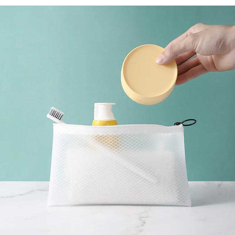 Runde Reiseseifenbox, tragbare Seifenschalen, Tablett mit Deckel, wasserdicht, versiegelter Seifenbehälter für Badezimmer, Dusche, Badezimmer-Gadgets