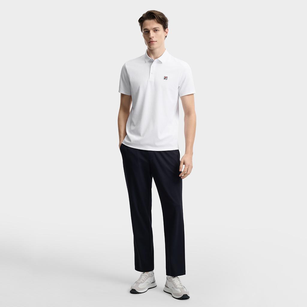 Fila Heritage Simple Classic Casual Versatile Comfortable Short Sleeve Polo Shirt Men Tops White F51M628101FWT