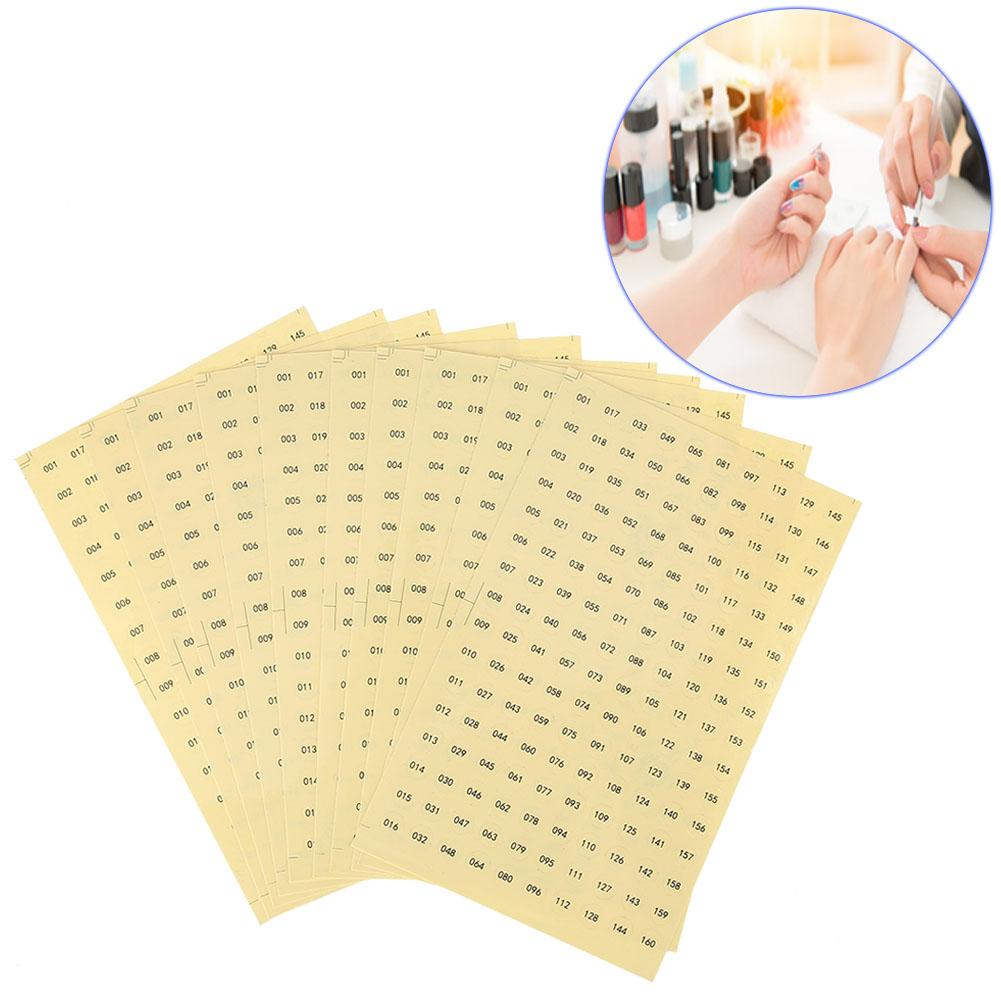 Waterproof Self Adhesive Sticker Round Number Paper Label Gel Polish Color Marks (001-160)