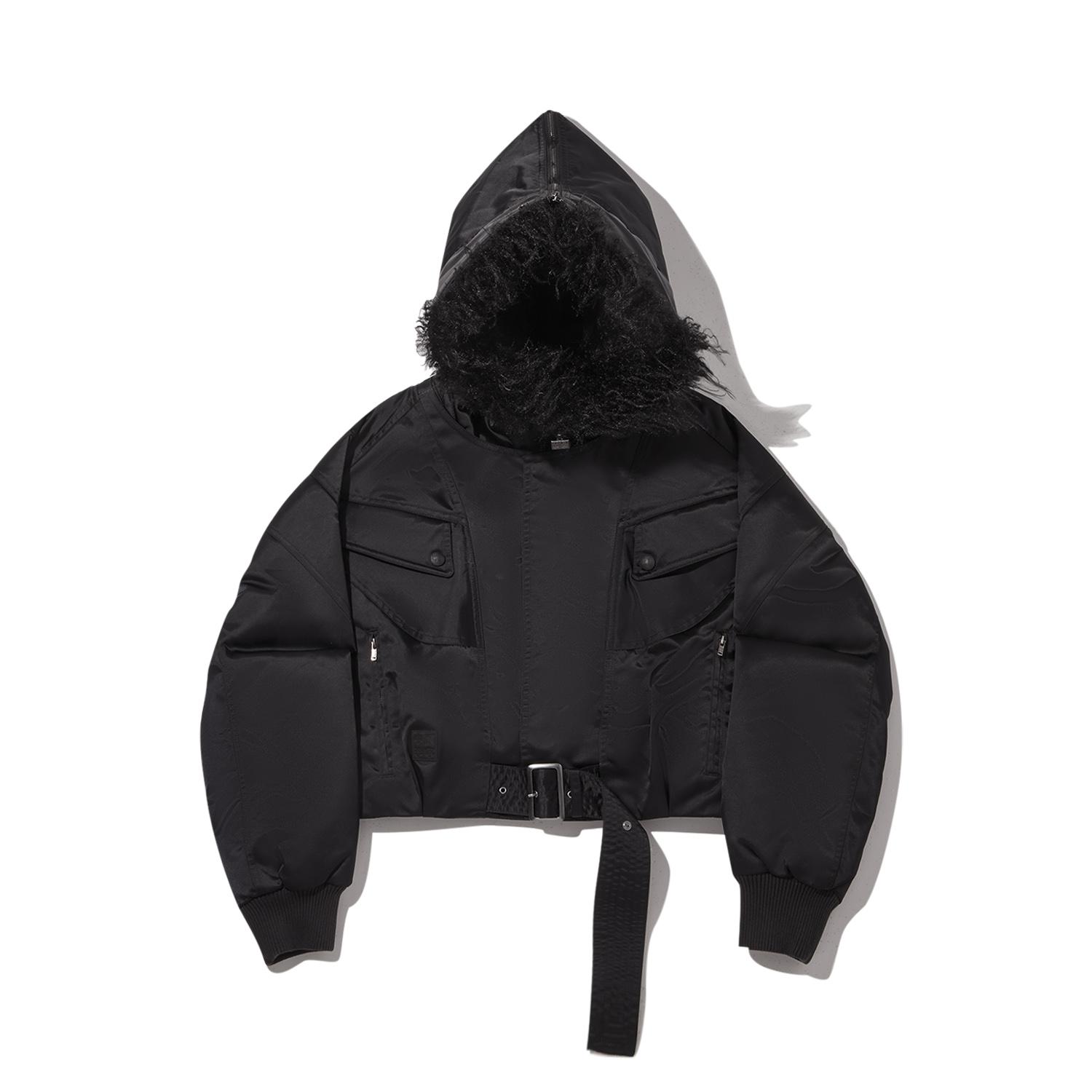 Li Ning Puffer Jackets Women s Black Hooded Moderate AJMW120-2 L