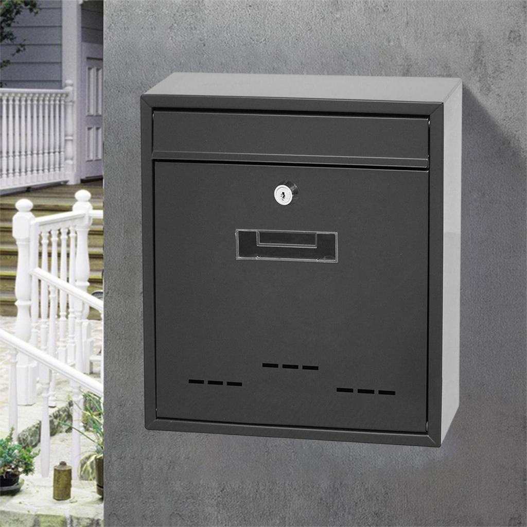 Large Wall Mount Mailbox, Lockable, Box, Capacity, Mail Box Letterbox Postbox for Door Home