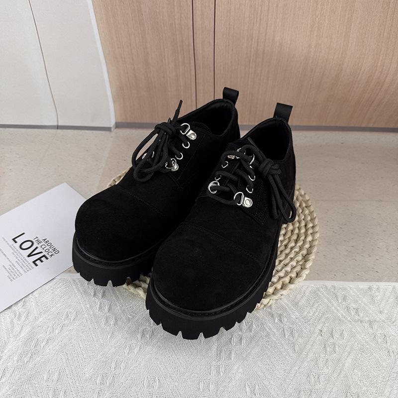 

2025 Spring and Autumn New Casual British Style Business Low Top Black Versatile Men s Solid Color Round Head Board Shoes 9903-R 37