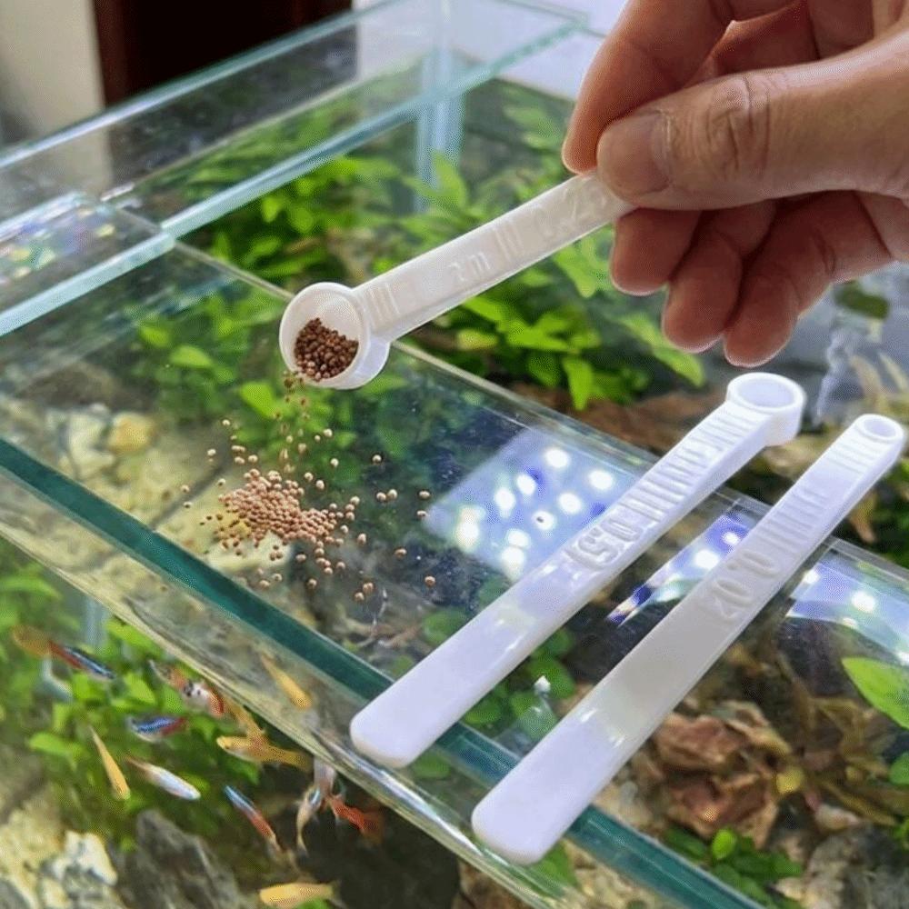 3Pcs Multi-size Fish Food Measuring Spoon Feeding Food Scoop Set  for Aquariums & Fish Tanks