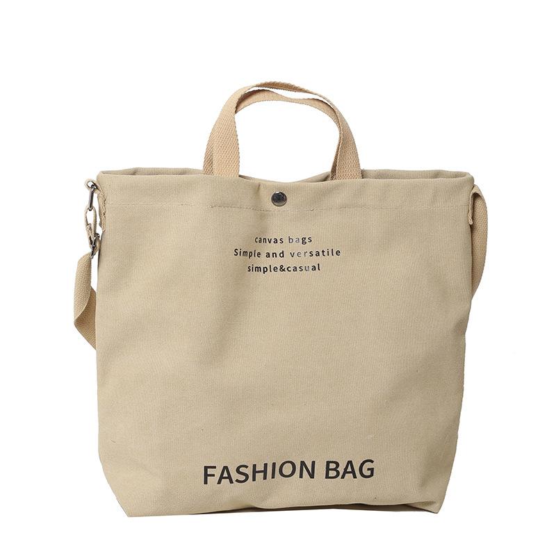 Casual large-capacity handbag New fashionable and simple casual canvas tote bag College student class bag