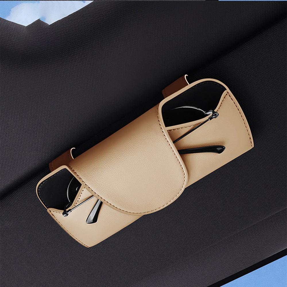 

Multi-functional Sun Visor Glasses Holder Sunshade Plate Organizer For Car Storage Tools бежевий