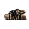 2025 summer new retro versatile Korean version casual thick-soled muffin bottom 5cm outer wear one-word sandals women