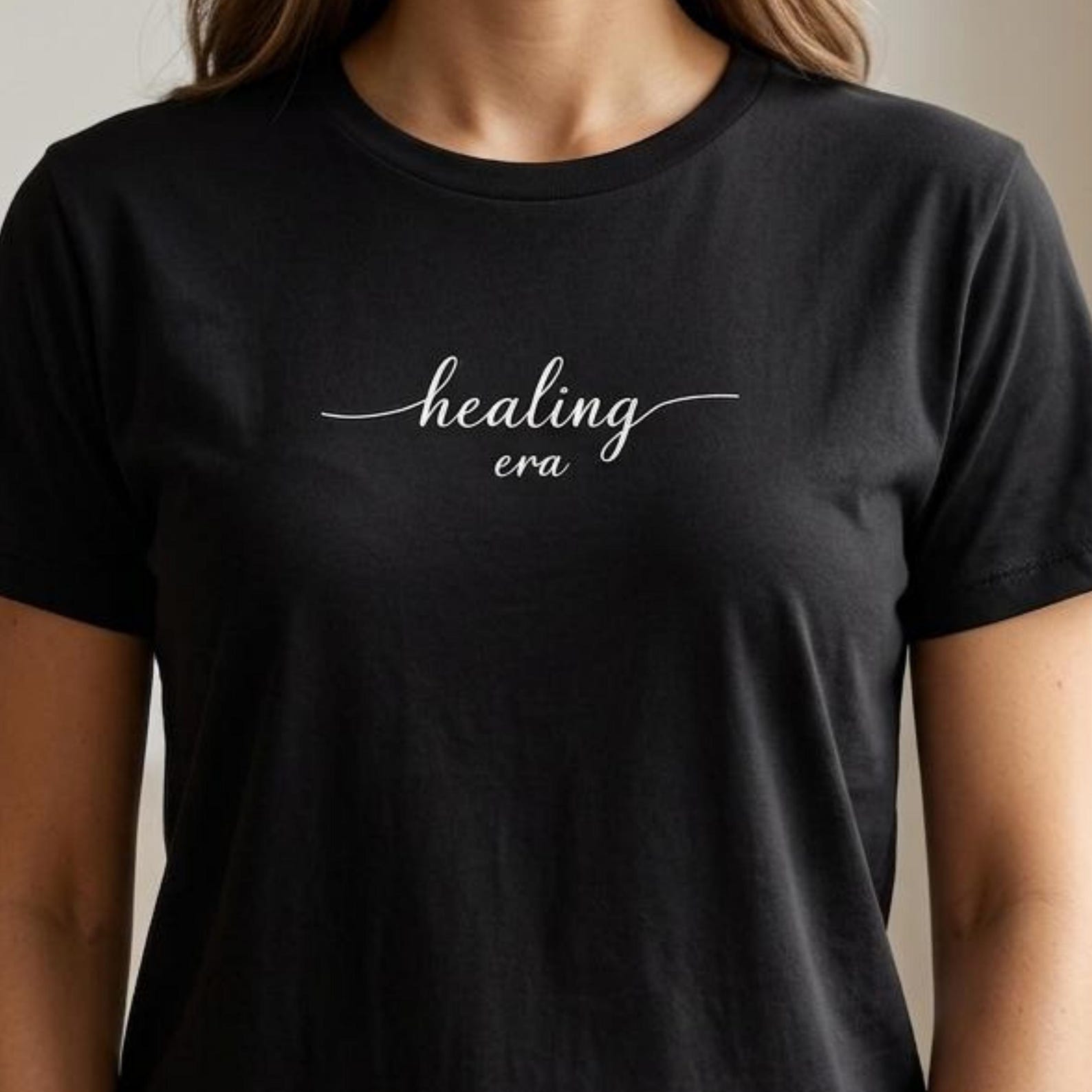 Healing Era Shirt, Self Care Aesthetic Tee, Mental Health Shirt, Minimalist Text T Shirt, Mindfulness Gift for Her XL
