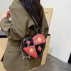 Borsa a Spalla da Donna alla Moda Borsa Creativa a Forma di Cuore Poker Borsa a Tracolla Stampata Piccola Borsa a Mano CLE