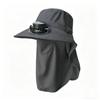 Full-Coverage Sun-proof Solar Fan Hat Breathable Wide-Brim Face Cover Bucket Hat with Shawl Trendy Outdoor Travel Hat Fishing
