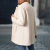 Damen Wollmischung Caban Einfachreiher Kurzer Trenchcoat Stehkragen Blazer Jacke Herbst Winter Schicke Oberbekleidung