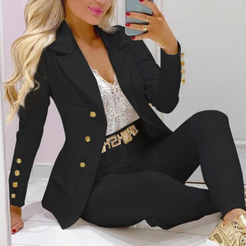 QICED Women's Casual Fashion Small Suit Suit