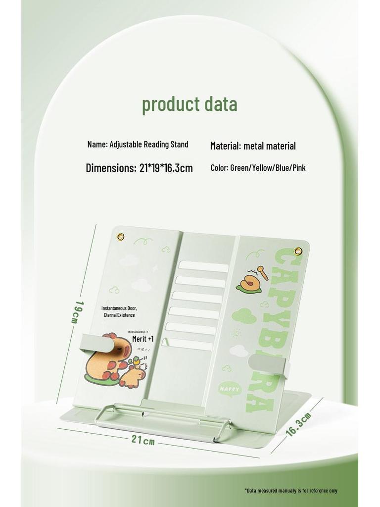 Kaba Bear Adjustable Reading Stand - Multifunctional Metal Book Holder for Students