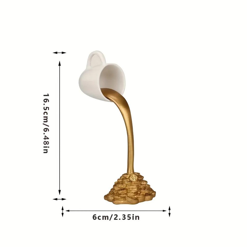 Floating Spilling Coffee Cup Magic Pouring Splash Cafe Novelty Funny  Sculpture Art Decoration for Home Decor Coffee Lover