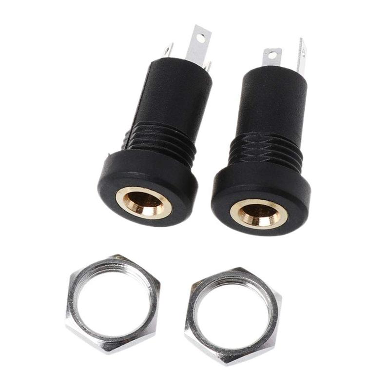 5/10Pcs 3.5mm Audio Jack Socket 3 Pole Black Stereo Solder Panel Mount Gold with Nuts Universal Headphone Socket