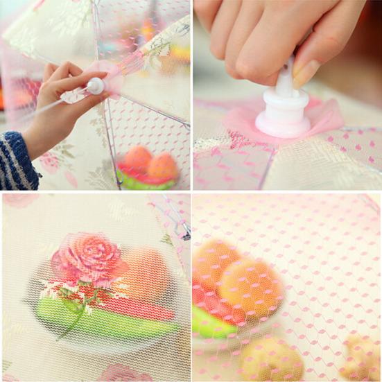 75x30cm Folding Anti-fly Dustproof Mesh Food Protective Cover Dining Table Tent