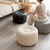 Pouf Rotondo Pieghevole in Ecopelle con Scomparto Nascosto, Seduta Pouf per Arredamento Soggiorno Casa