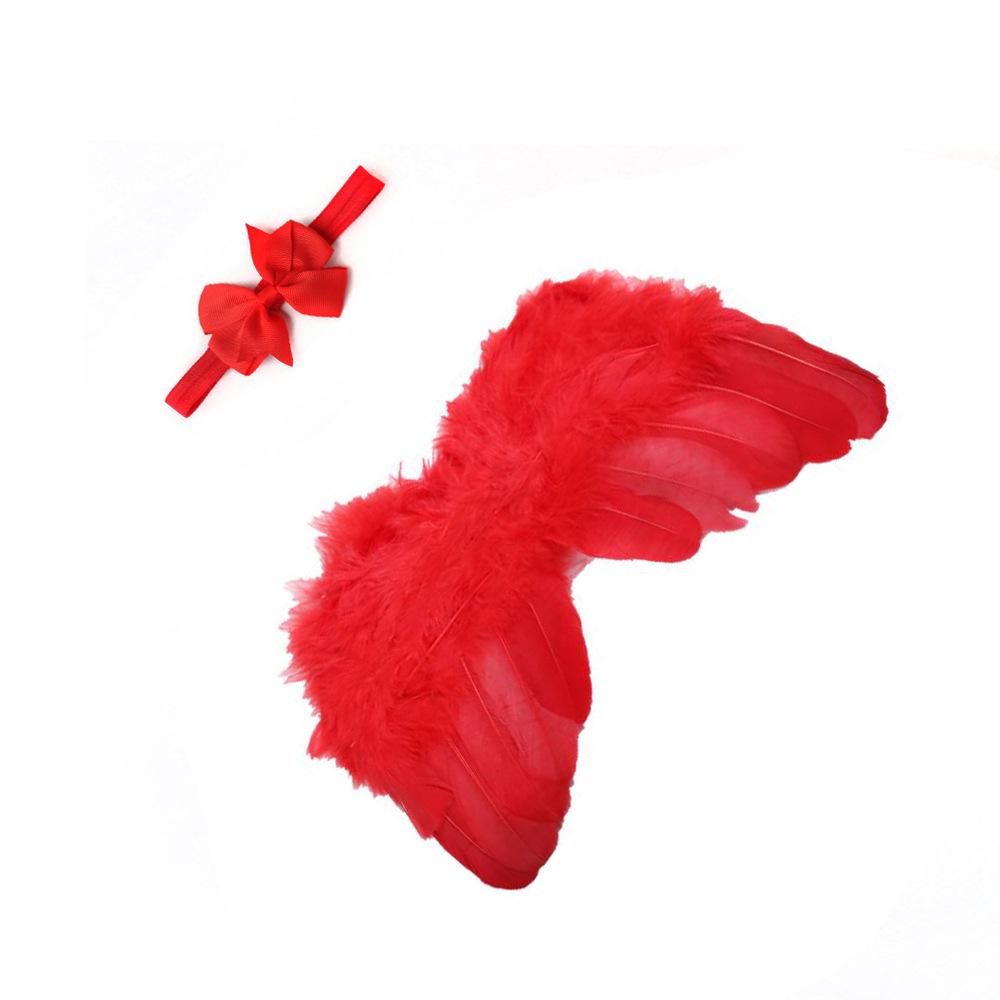 Angel Wings & Bow Headband Set for Baby Photography