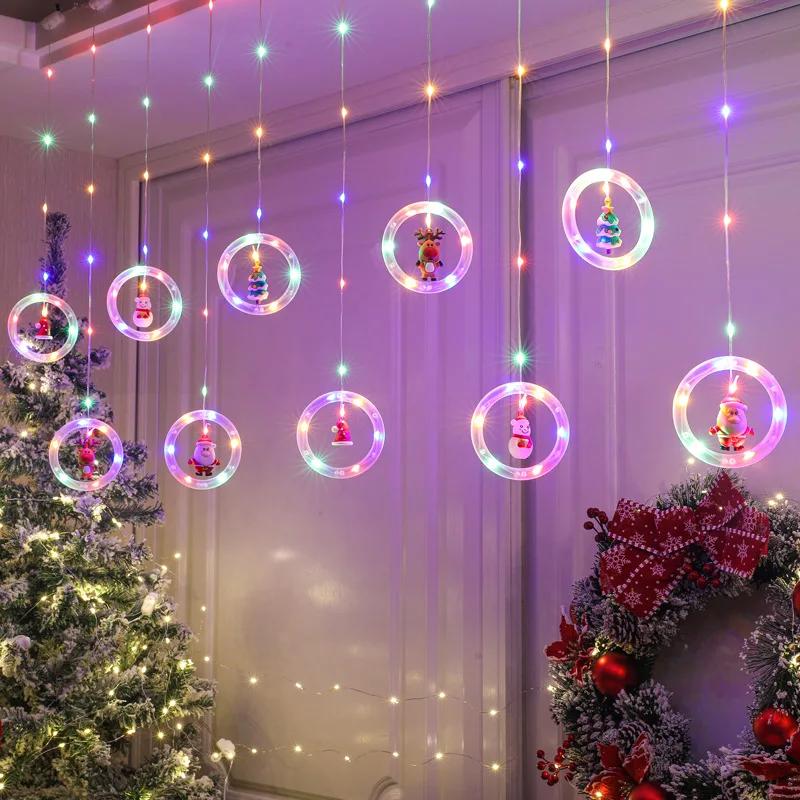 USB Powered LED Christmas String Lights with 8 Lighting Modes Santa Star Fairy Lights for Xmas Tree Window Party & Indoor Decor