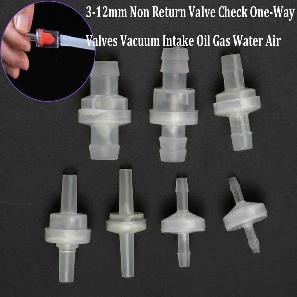 

3-12mm Plastic One-WayValve Check Non-Return Valve Oil Gas Water White Valve 12mm
