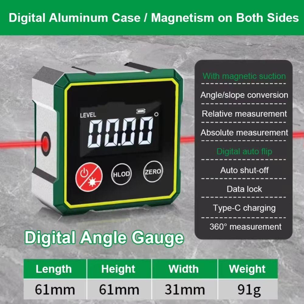 Rechargeable Angle Level Multifunctional Digital Angle Finder Laser Inclinometer  Household