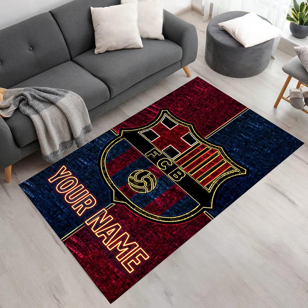 Barcelona Club Personalized Text Floor Mat Suitable for Study Room Bedrooms Hallway Living Rooms Anti-slip Rug Anime Office Decor Best for Christmas