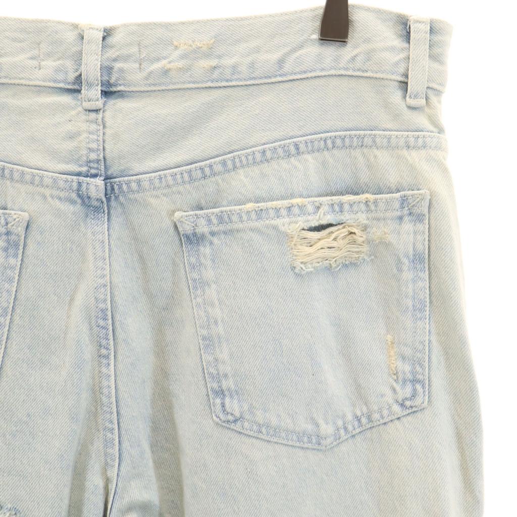 unused ZARA Vintage processed denim cargo pants 42 Ice blue Jeans Crush Women Used