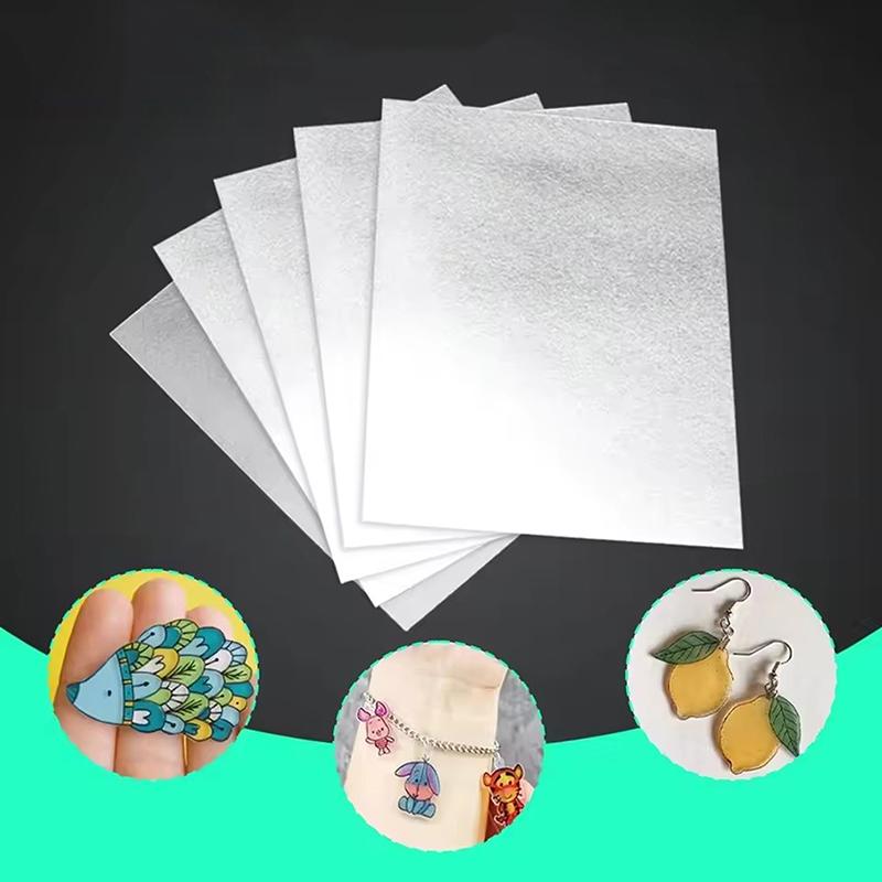 5Pcs Shrink Plastic Sheets Thermal Heat Shrink Film Translucent Sheets Blank Shrink Art Film Paper For Diy 14.5X20Cm 20X29Cm