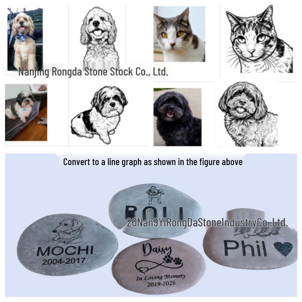 Lapide Commemorativa per Animali Domestici Transfrontaliera: Sasso Inciso per Cani e Animali, Uso Esterno