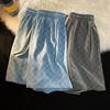 Men Shorts Chessboard Pattern Shorts with Side Pockets Elastic Waist Drawstring Wide Leg