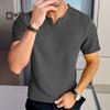 Men T-Shirt V-Neck Short Sleeve Tee Shirt Solid Color Slim Fit Soft Breathable Summer Casual Tops Daily Wear