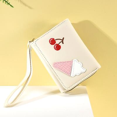 Wallet Women's Short New Ice Cream Cherry Simple Large Capacity Change Bag WaIIet