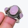 Natural Pink Chalcedony Gemstone 925 Sterling Silver Jewelry Ring Size Adj. AR-18890