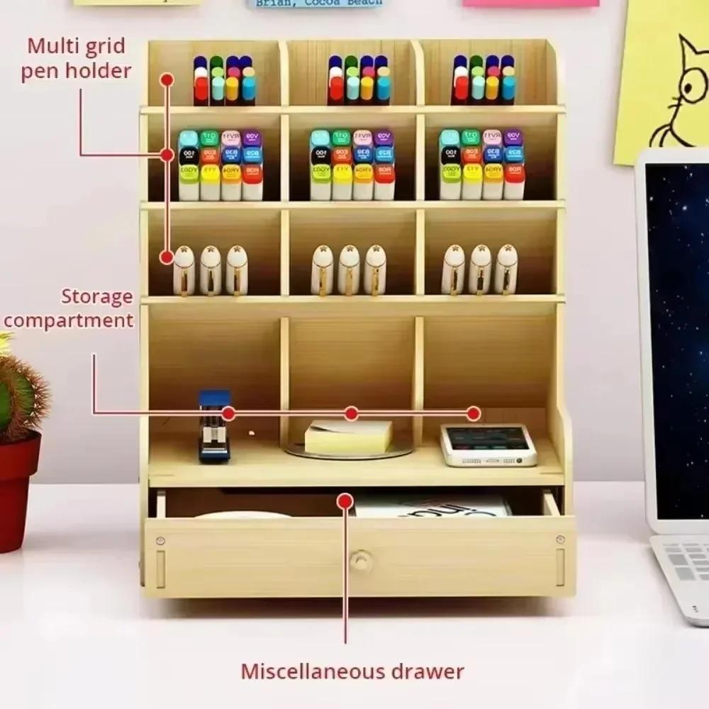 Multi-Functional Pen Holder Small-scale Desktop Household Multi Grid Design Environmentally Friendly and Practical Storage Box