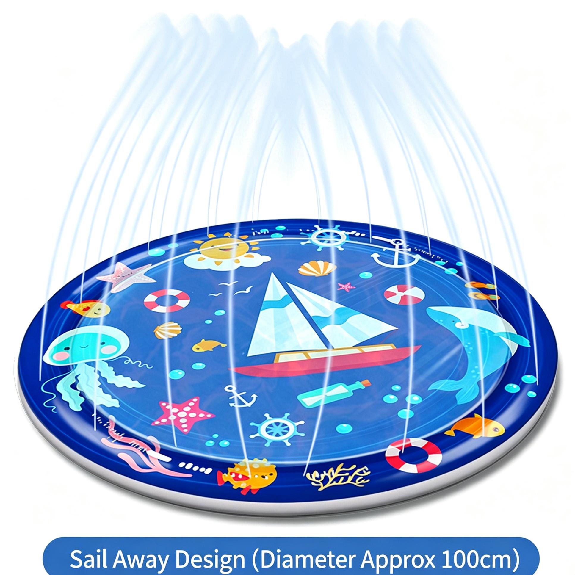 Splash Sprinkler Pad for Dogs Thickened Pet Sprinkler Play Mat, Outdoor Water Splash Pad Pool, Water Game Toy for Dogs & Pets