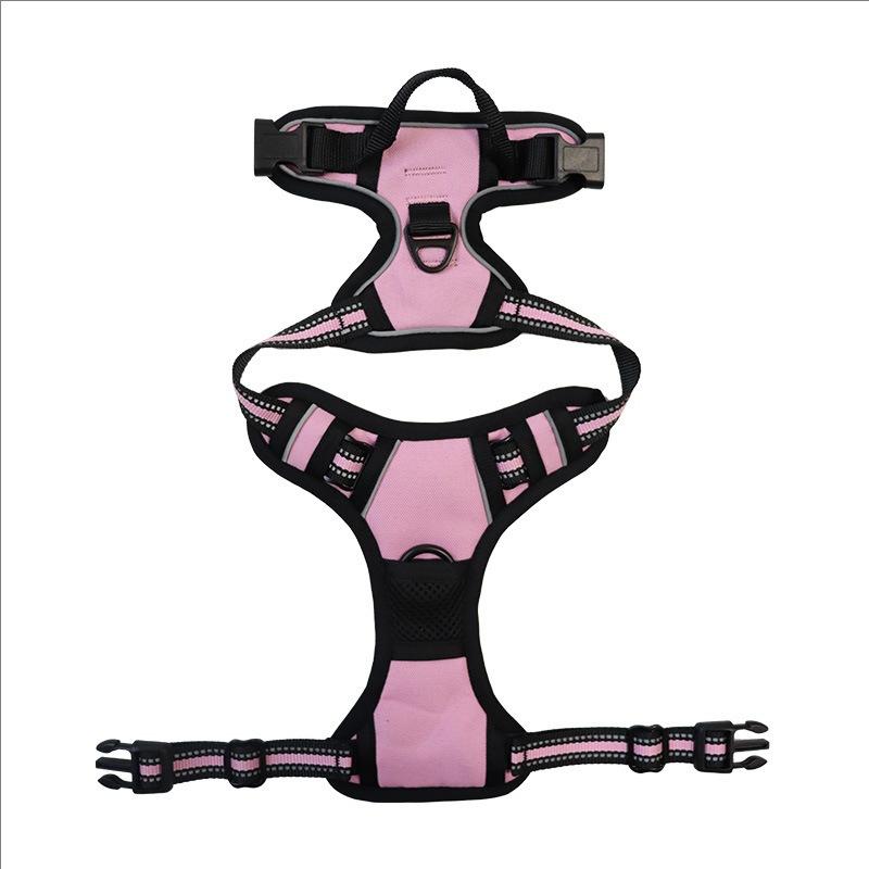

Dog Harness No-Pull Service Vest with Reflective Adjustable Soft Padded Comfortable for Outdoor Easy Walking No Choke for Pets XL рожевий