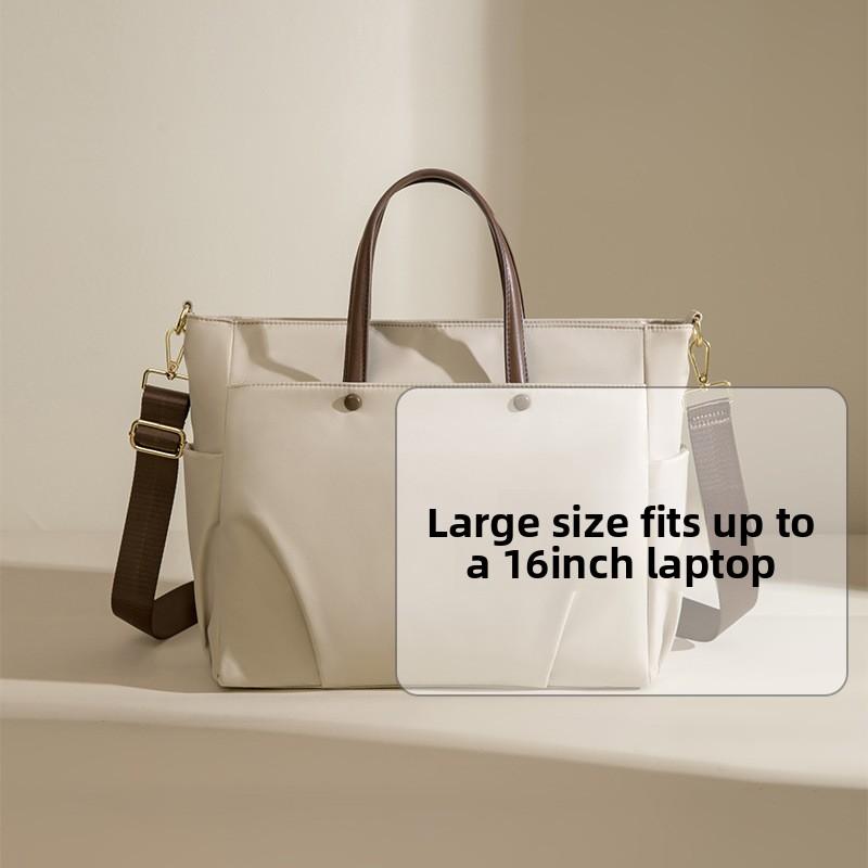 Commuter Hand-held Briefcase with Large Capacity and Single-shoulder Crossbody Tote Bag