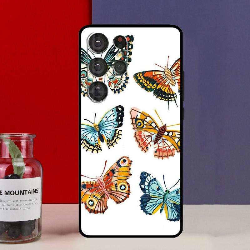 Butterfly Flower Funda Case For Samsung Galaxy S25 Ultra S9 S10 S20 S21 S22 Plus S23 FE S24 Ultra Phone Cover