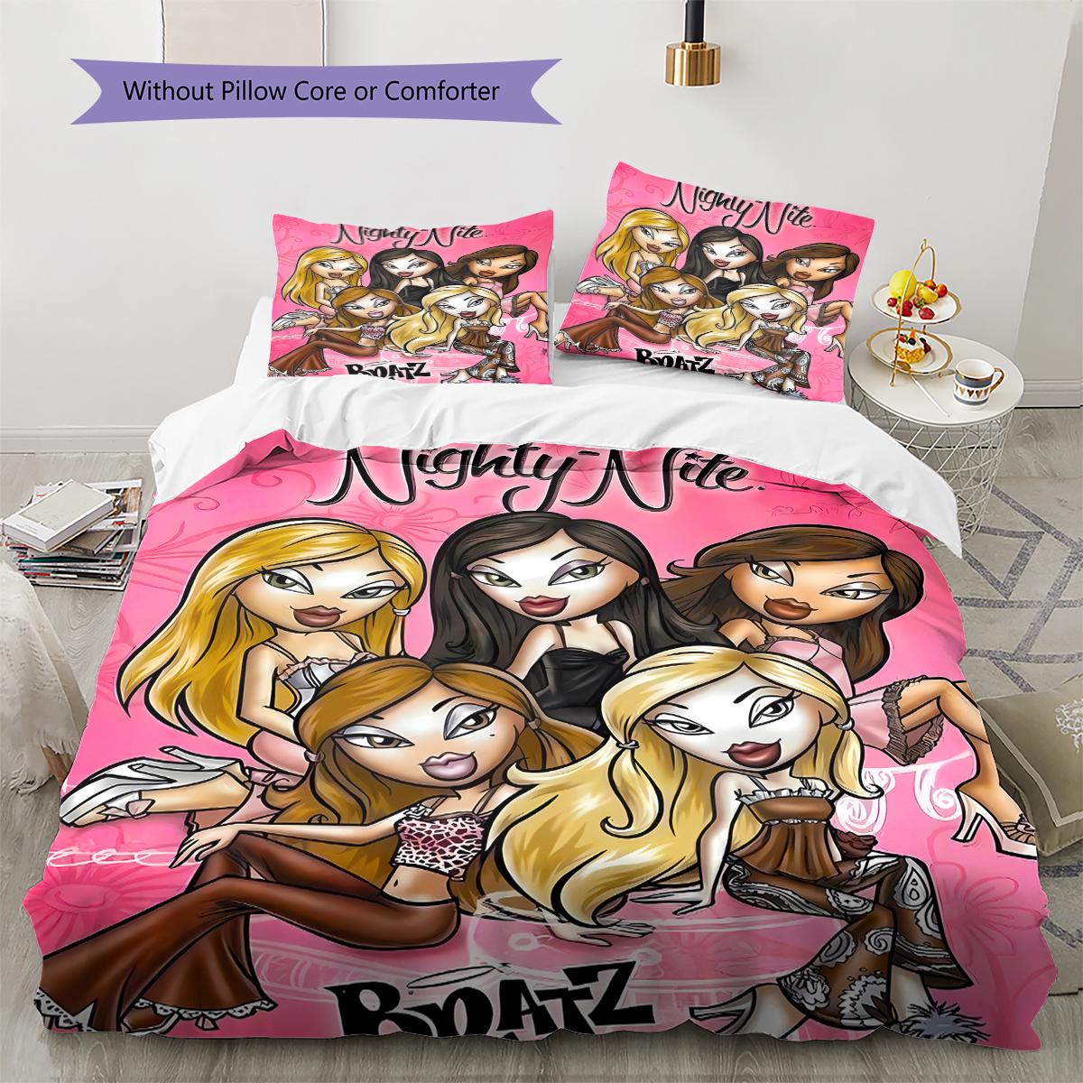 

Bratz Pattern Bedding,Quilt Set Quilt Cover Pillowcase Home Birthday Gift (1 * duvet cover + 2 * pillowcase, without core) 135x200cm