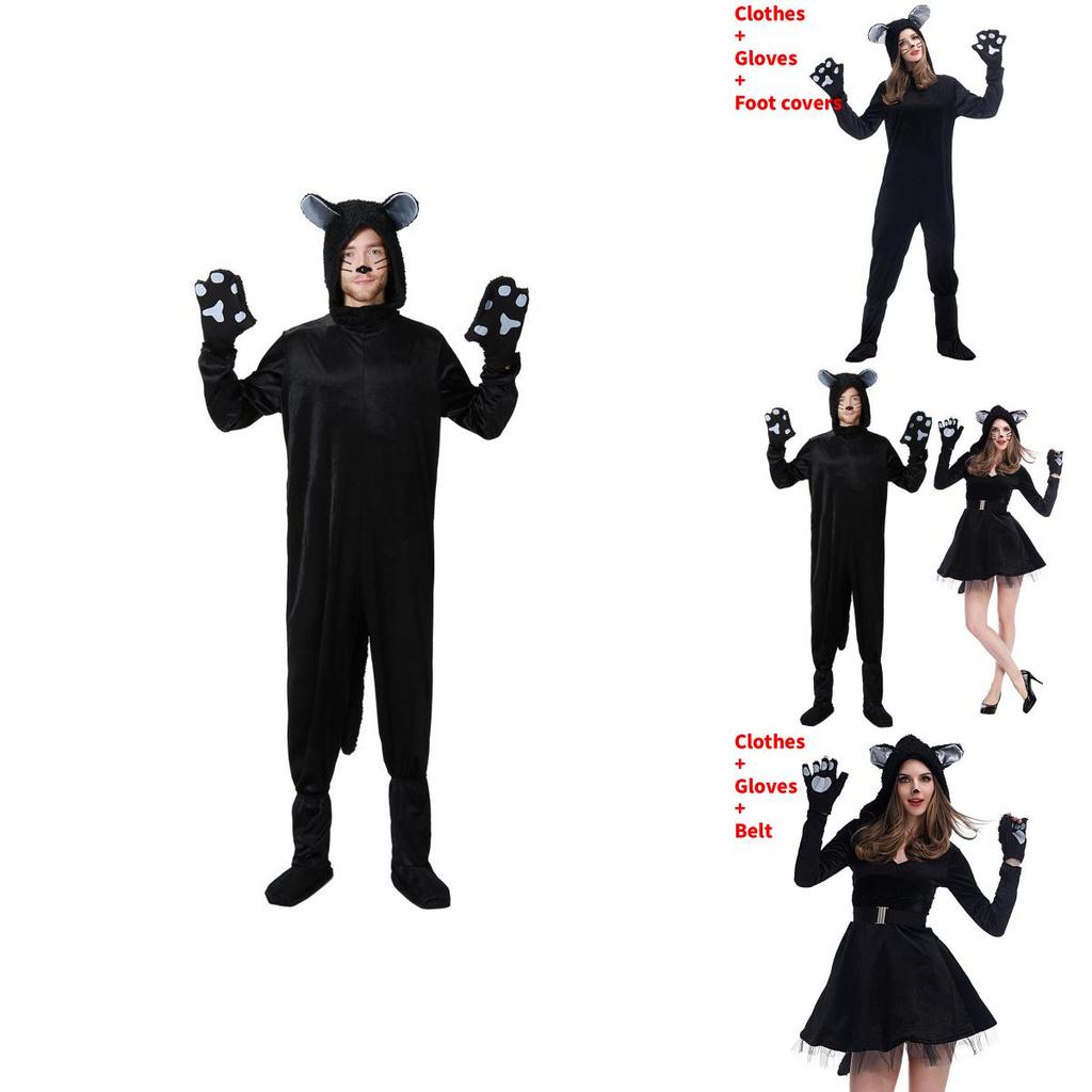 Game Themed Black Cat Costume For Adults With Polyester Fabric For Halloween Party Dress Up