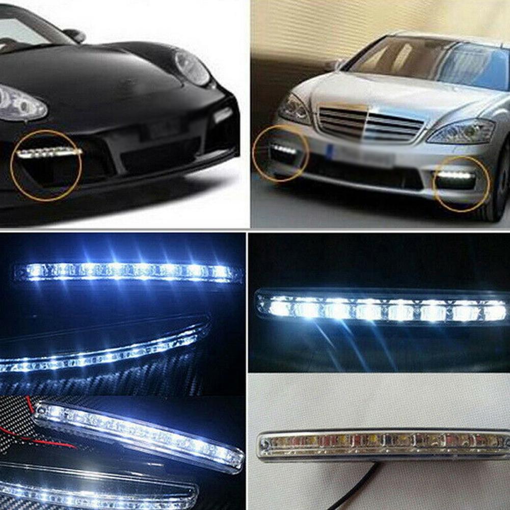 PC+Metal Car LED Lights 6000-6500K White DC 12V 155x17.8x35.6mm Daytime