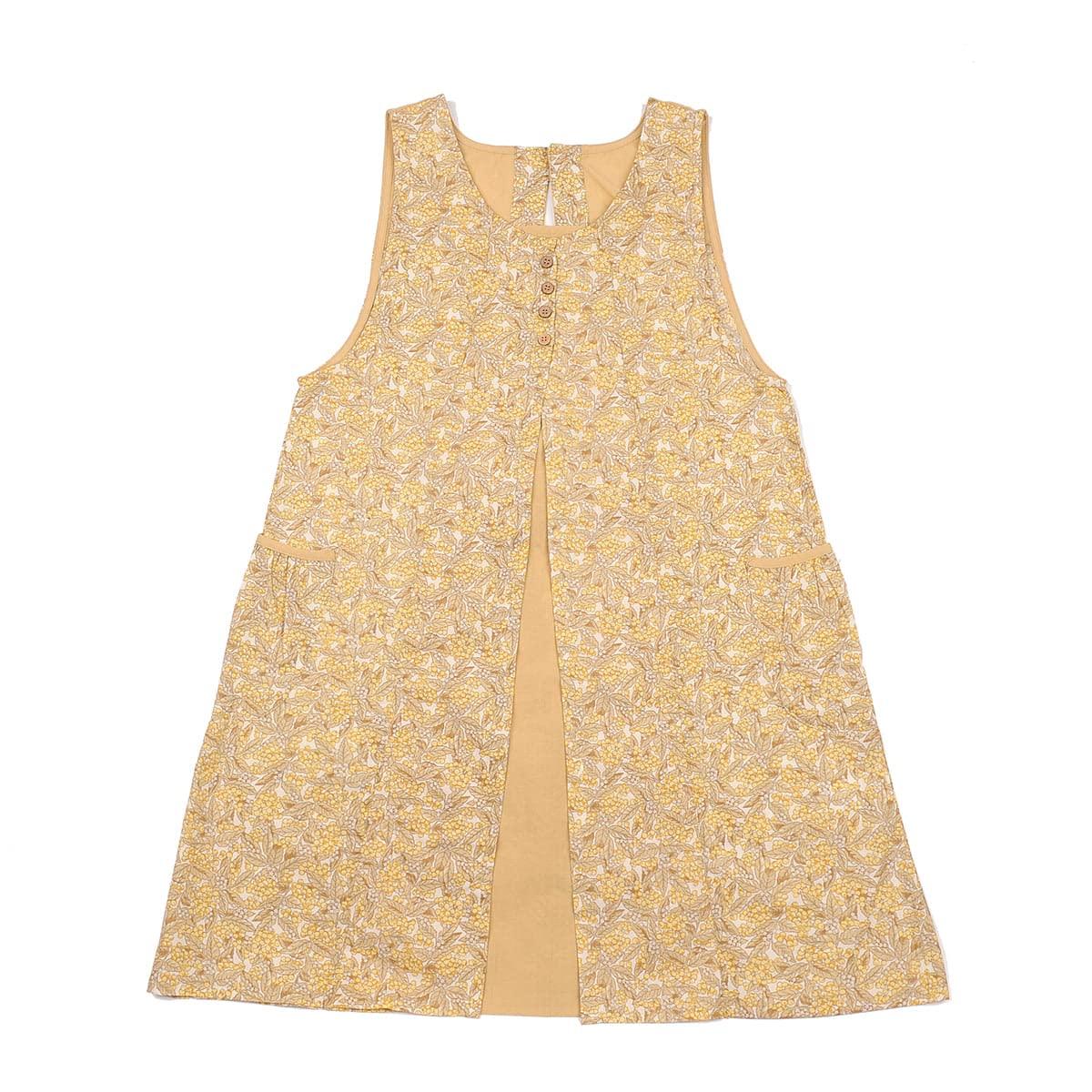 

Apron Apron with Button Ribbon Open Layered Style Yellow ML [Kusuguru] 225090-01 #1/YE