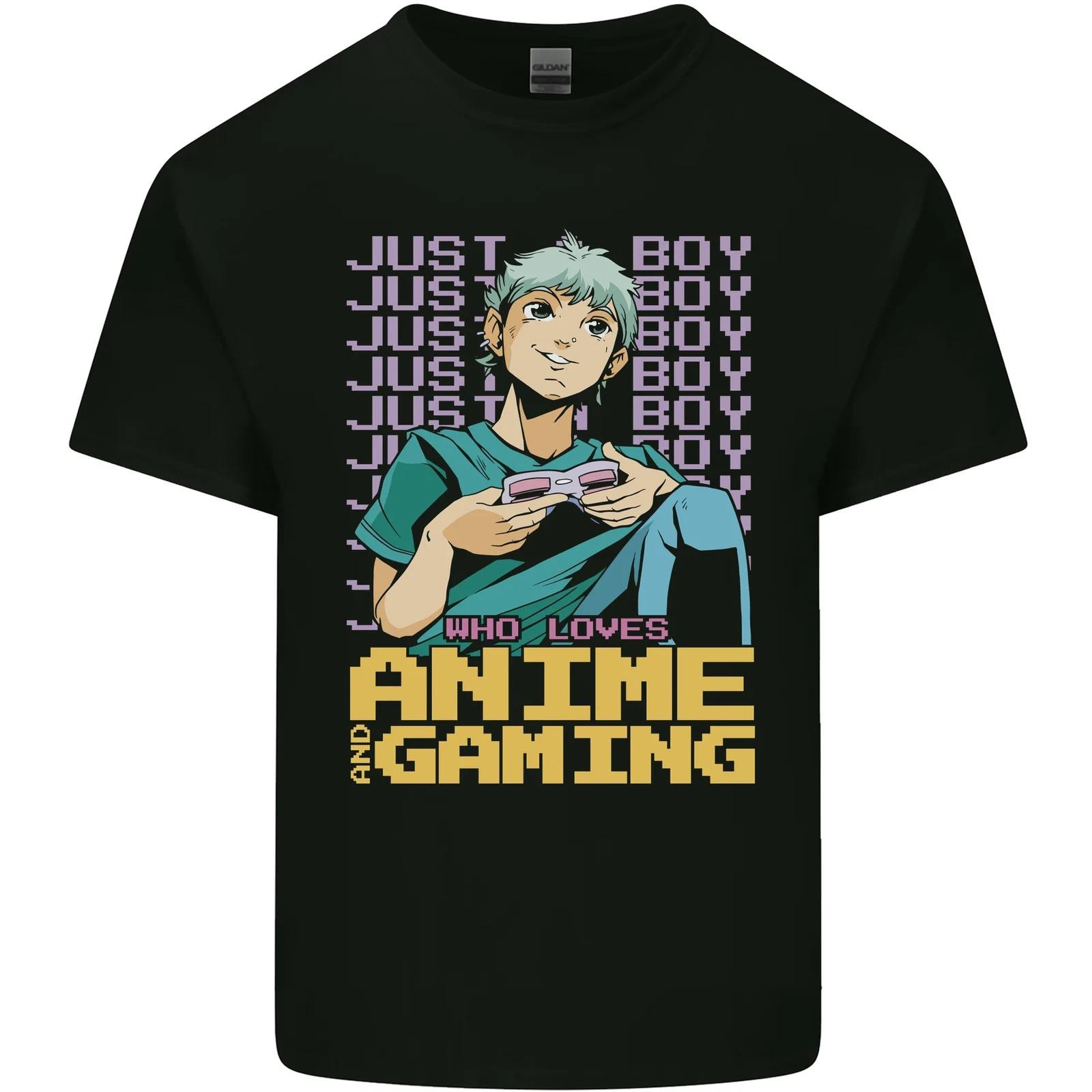 A Boy Who Loves Anime and Gaming Gamer Kids T-Shirt Childrens S