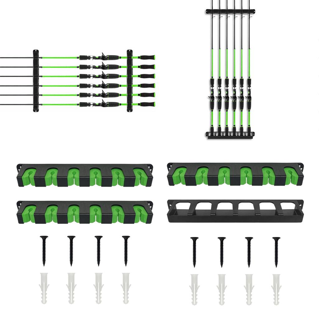 Suportes para Varas de Pesca para Garagem Suporte Vertical para Varas de Pesca Montagem na Parede Rack para Varas de Pesca Porta-Varas Comporta até 6 Varas