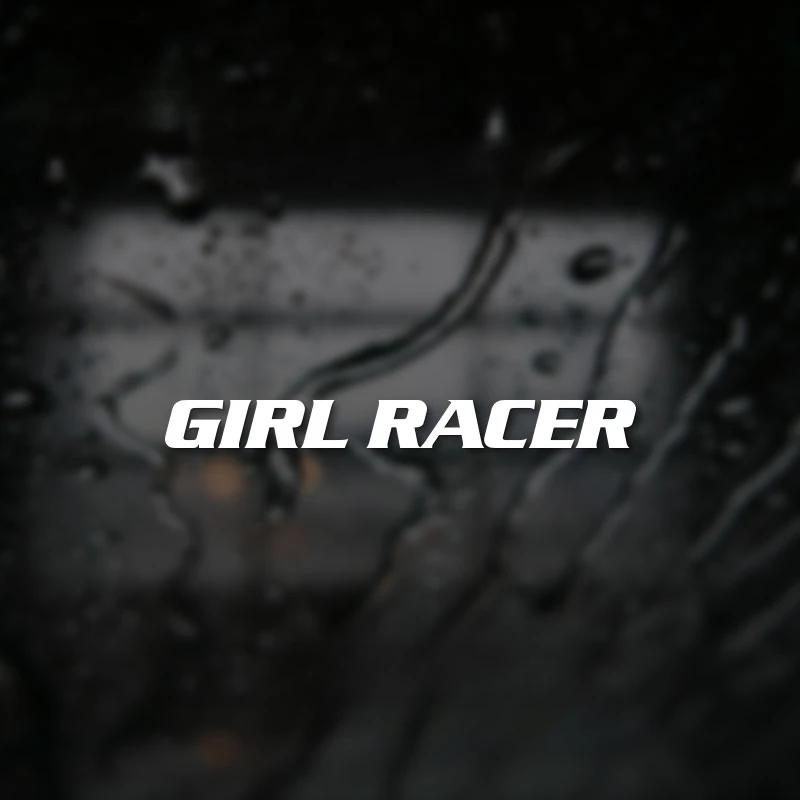 GIRL RACER Aufkleber für Auto, Auto-Fenster, abnehmbare Vinyl-Aufkleber, ölbeständige Dekoration, Motorrad-Kraftstofftank-Verkleidung, Zeichen für Fahrerin